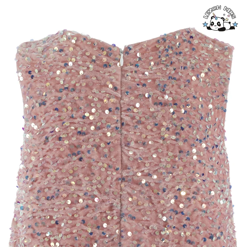 LEZONKIDS - Professional Factory Colorful Multi Layered Cake Sequin Dress Flower Princess Girl Dress for Children's